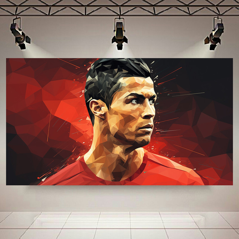 پوستر طرح رونالدو مدل انتزاعی چند ضلعی کد AR304864
