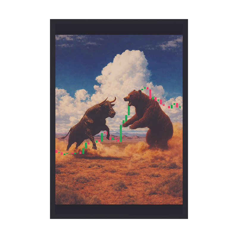 تابلو طرح Bull And Bear کد 21 فریم مشکی