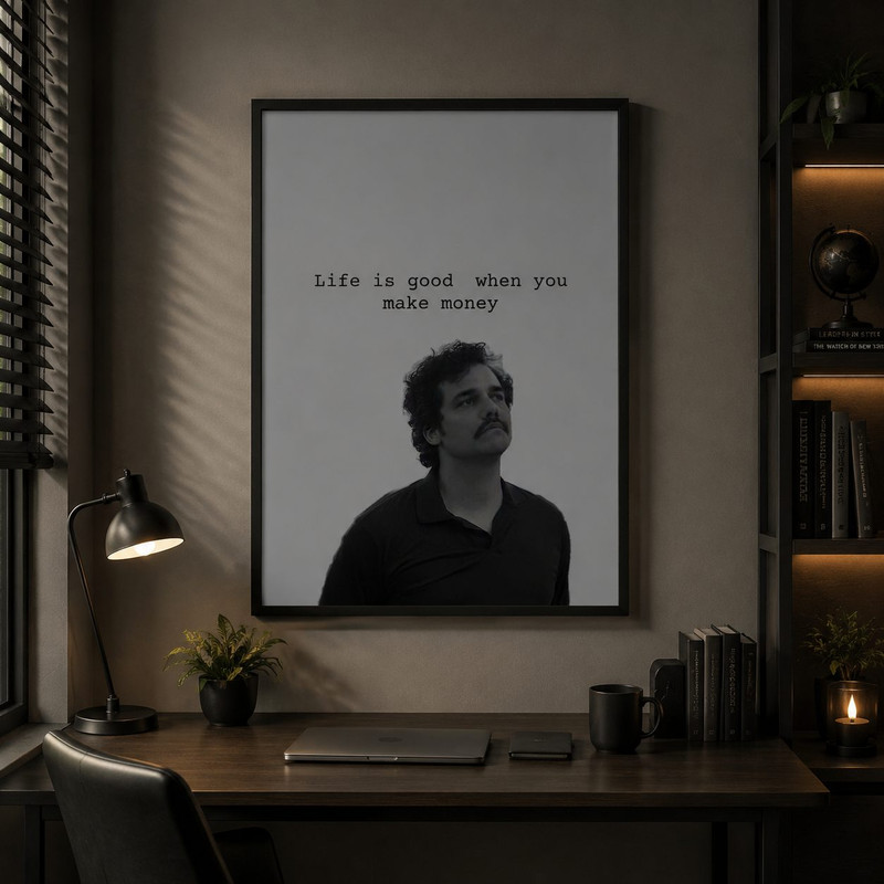 تابلو طرح نارکوس مدل Narcos کد NA089 فریم مشکی
