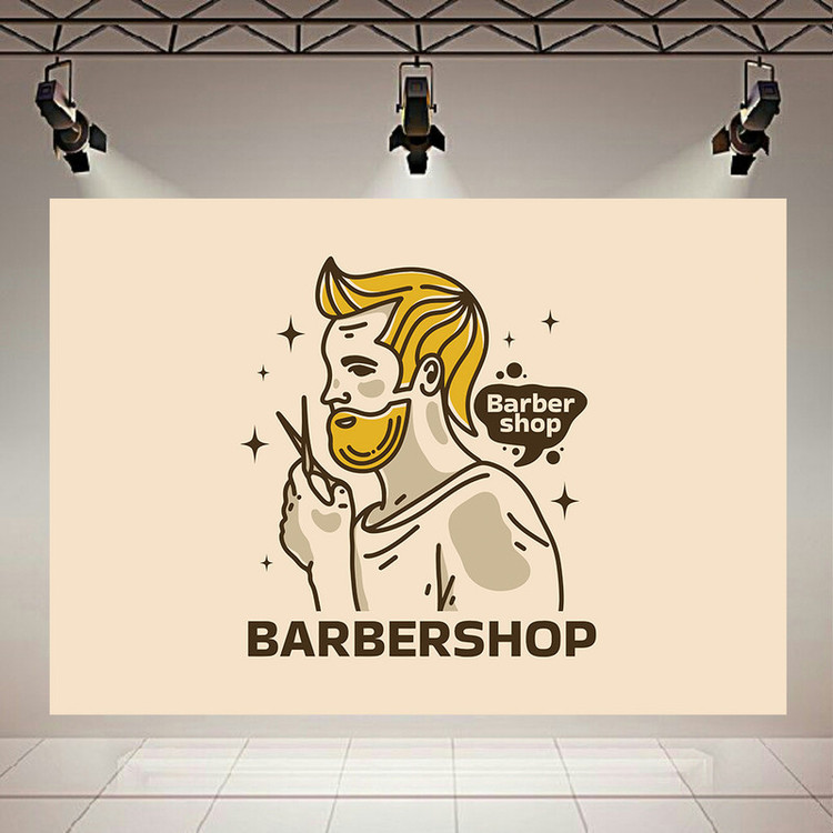 استیکر طرح آرایشگاه مردانه مدل BARBERSHO کد AB112