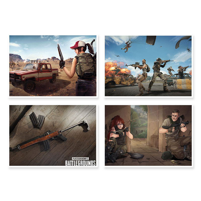 پوستر طرح PUBG کد A-1484 مجموعه 4 عددی