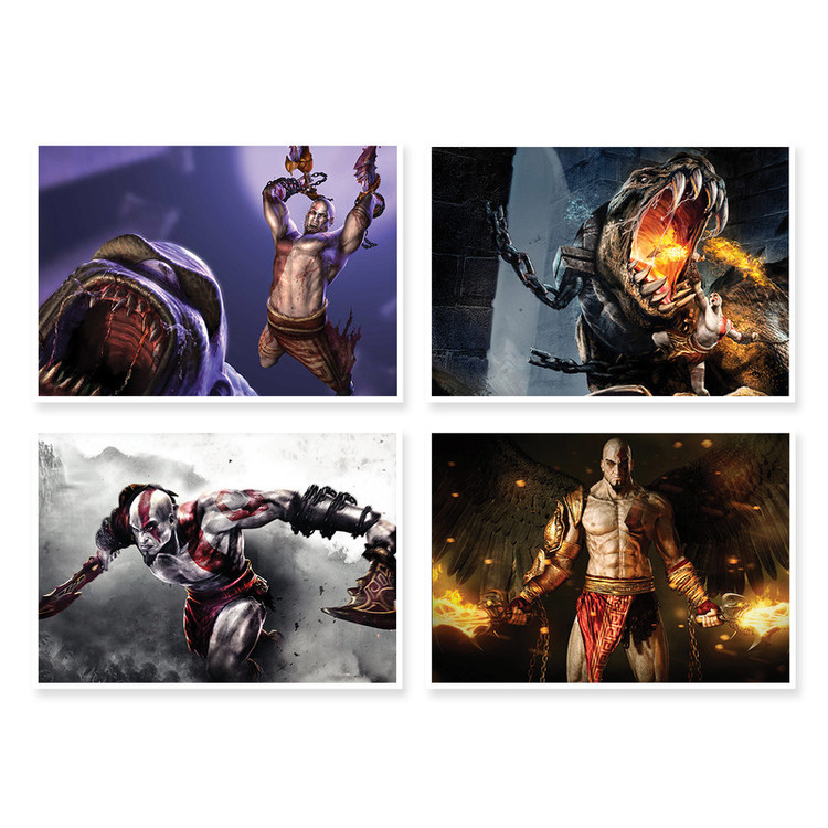 پوستر طرح God Of War 4 کد A-1465 مجموعه 4 عددی