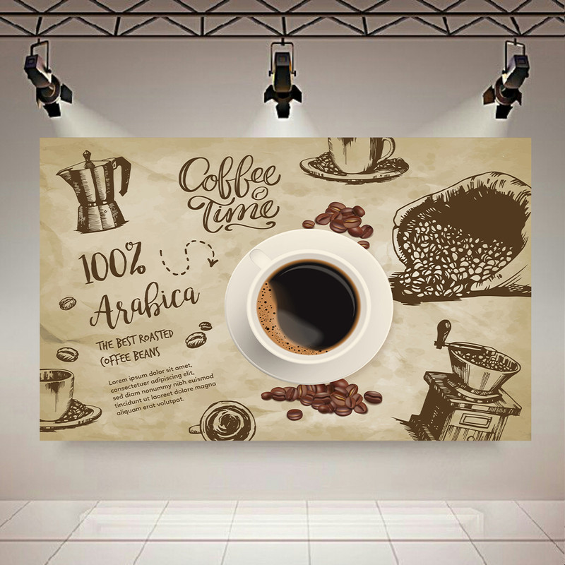 استیکر طرح قهوه مدل Coffee Time کد AR302730