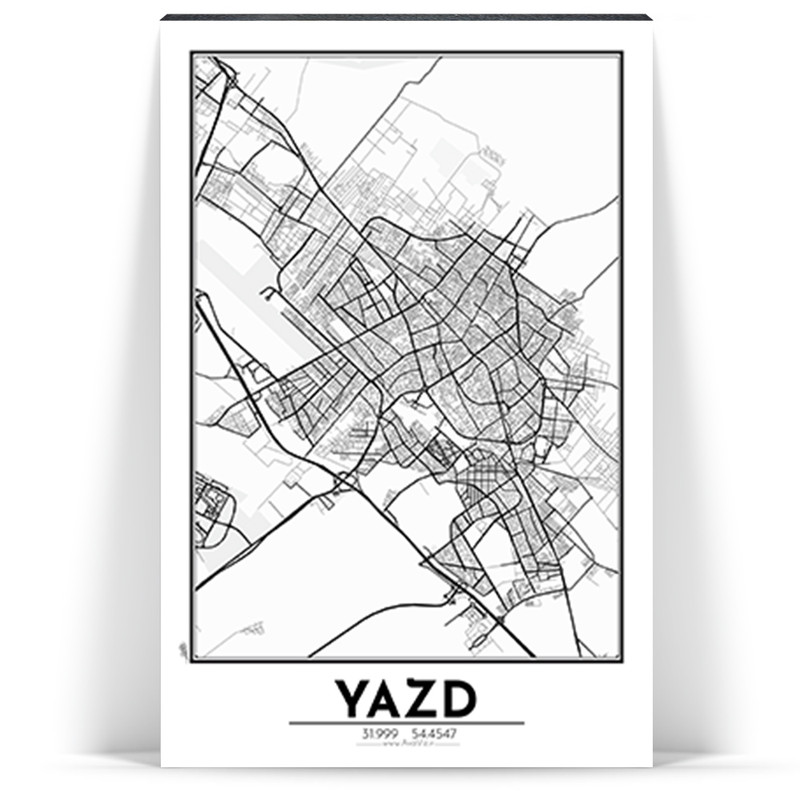 تابلو شاسی آواویز مدل نقشه یزد کد Avaviz-Map-4G1314