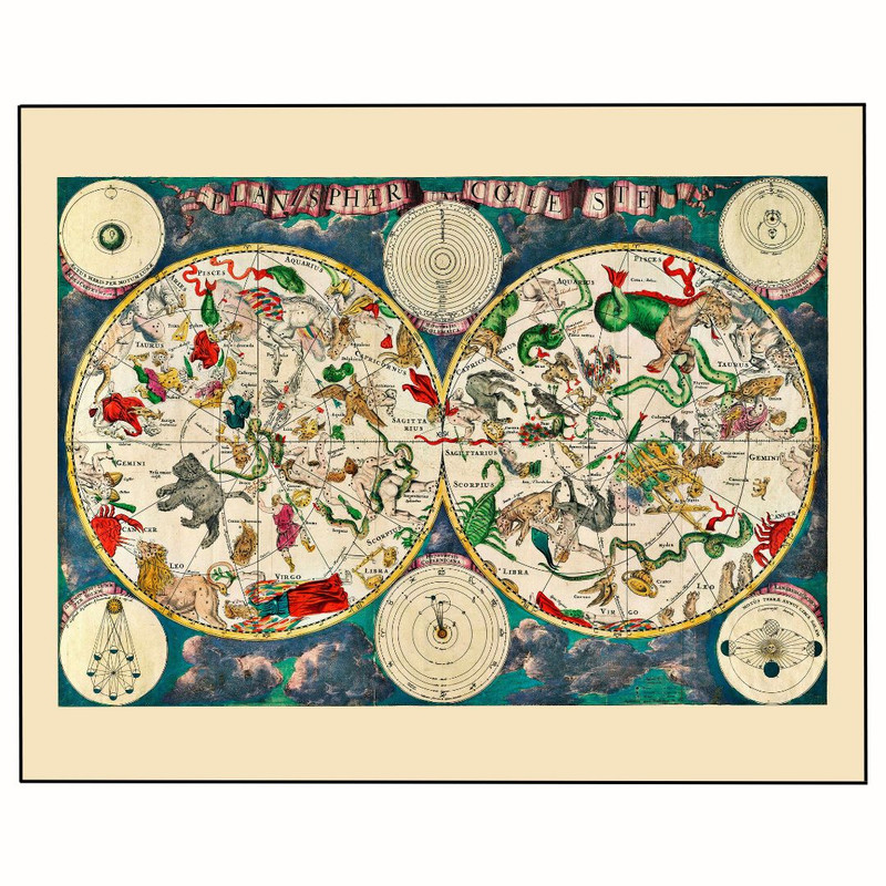 پوستر مدل ر نقشه آسمانی-نقشه آسمان ها 1670