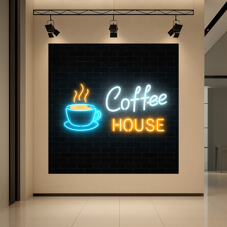 پوستر طرح نئون مدل coffee house کد AR3059831