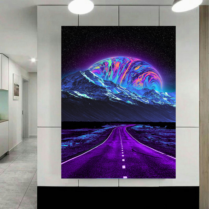 استیکر طرح  کهکشان و ستارگان مدلPurple Road کد AR3061853
