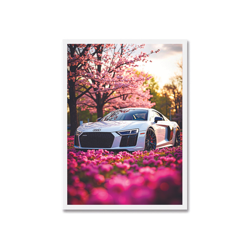 تابلو طرح Audi کد 03 فریم سفید