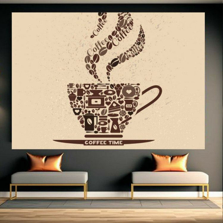 پوستر دیواری طرح فنجان قهوه فانتزی کد FP105446