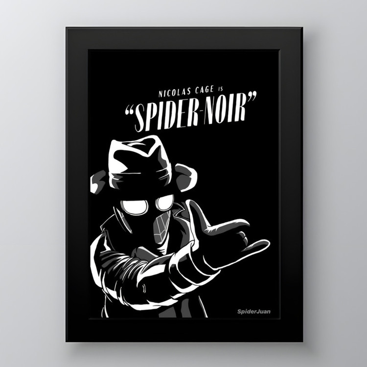 تابلو طرح سریال Spider_noir مرد عنکبوتی نوار مدل دکوراتیو سینمایی فریم مشکی