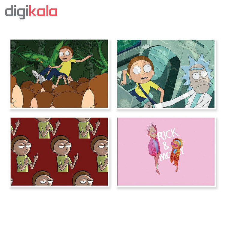 پوستر طرح Rick And Morty کد A-1382 مجموعه 4 عددی