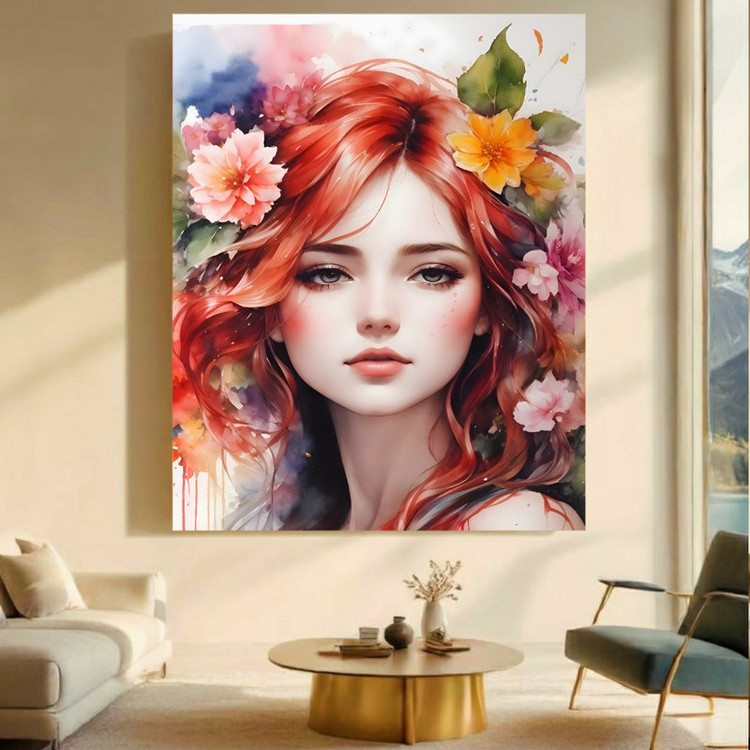 پوستر طرح نقاشی آبرنگ مدل پری گل ها کد BK24254