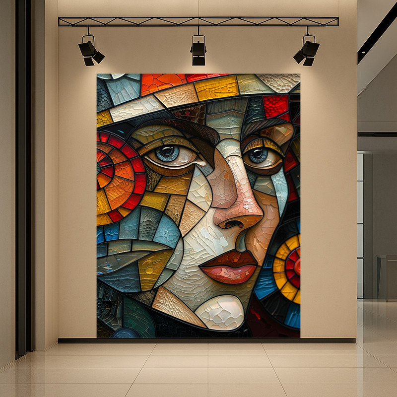 پوستر طرح انتزاعی چهره مدل هنر مدرن کد AR3058940