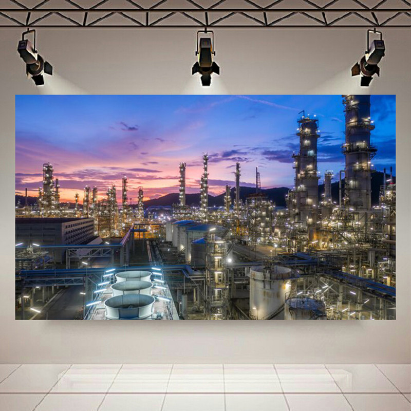 پوستر طرح پالایشگاه نفت مدل صنعت و نور کد PD20671
