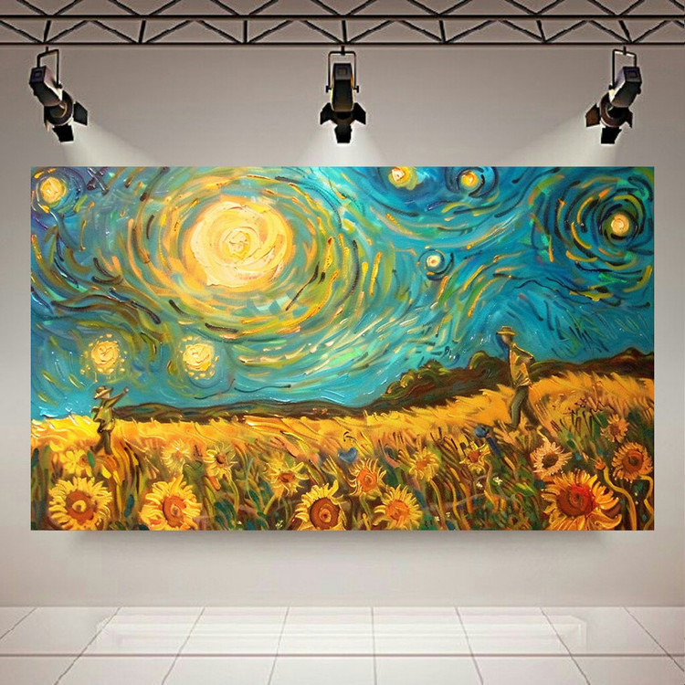 پوستر طرح نقاشی شب پر ستاره ونگوگ مدل ملاقات دوست کد AR3062878