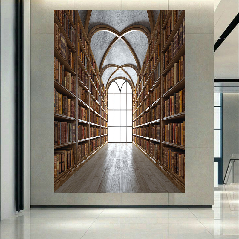 پوستر طرح کتابخانه مدل پنجره روشن کد AR304957