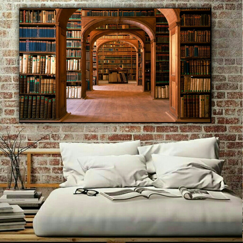 پوستر دیواری طرح کتابخانه مدل PD186