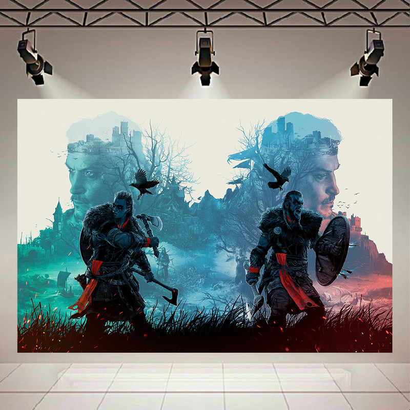 استیکر طرح گیم مدل Assassins Creed Valhalla کدAR1204