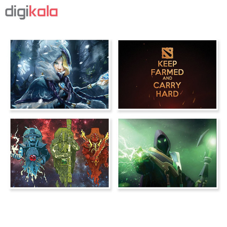 پوستر طرح DOTA 2 کد A-1404 مجموعه 4 عددی
