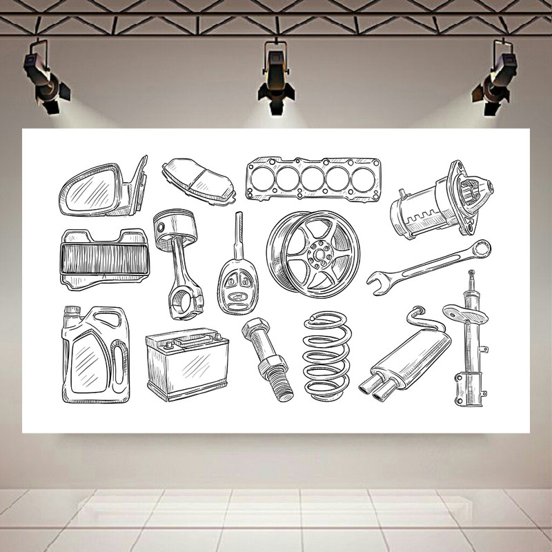 پوستر طرح مکانیکی مدل قطعات خودرو کد PD20697