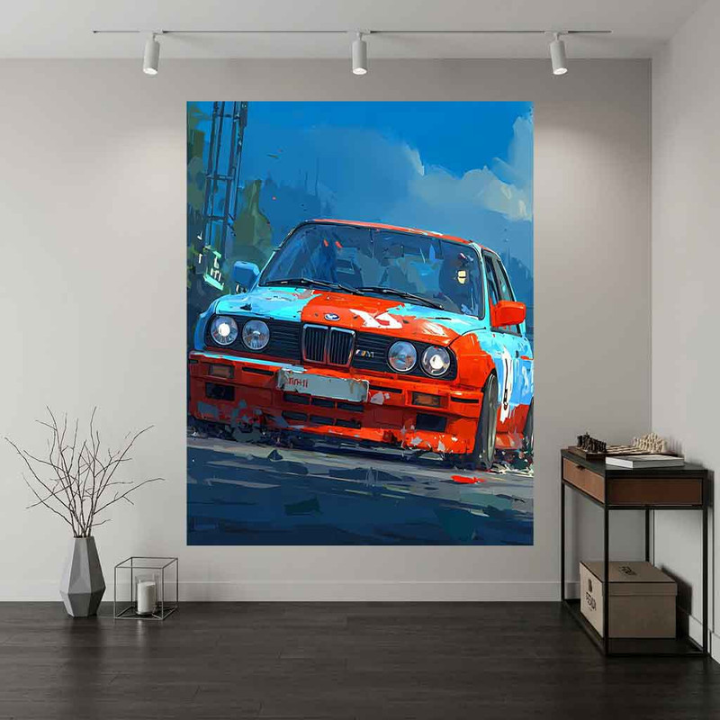 پوستر طرح  نقاشی bmw مدل بی ام و قدیمی 1 کد DV1631